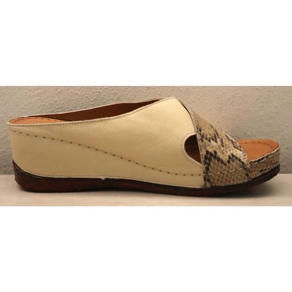 Sheridan Mia WMN Sz 41M US 10M Beige Combo Snake Print Kokos Leather Sandals - Picture 8 of 14